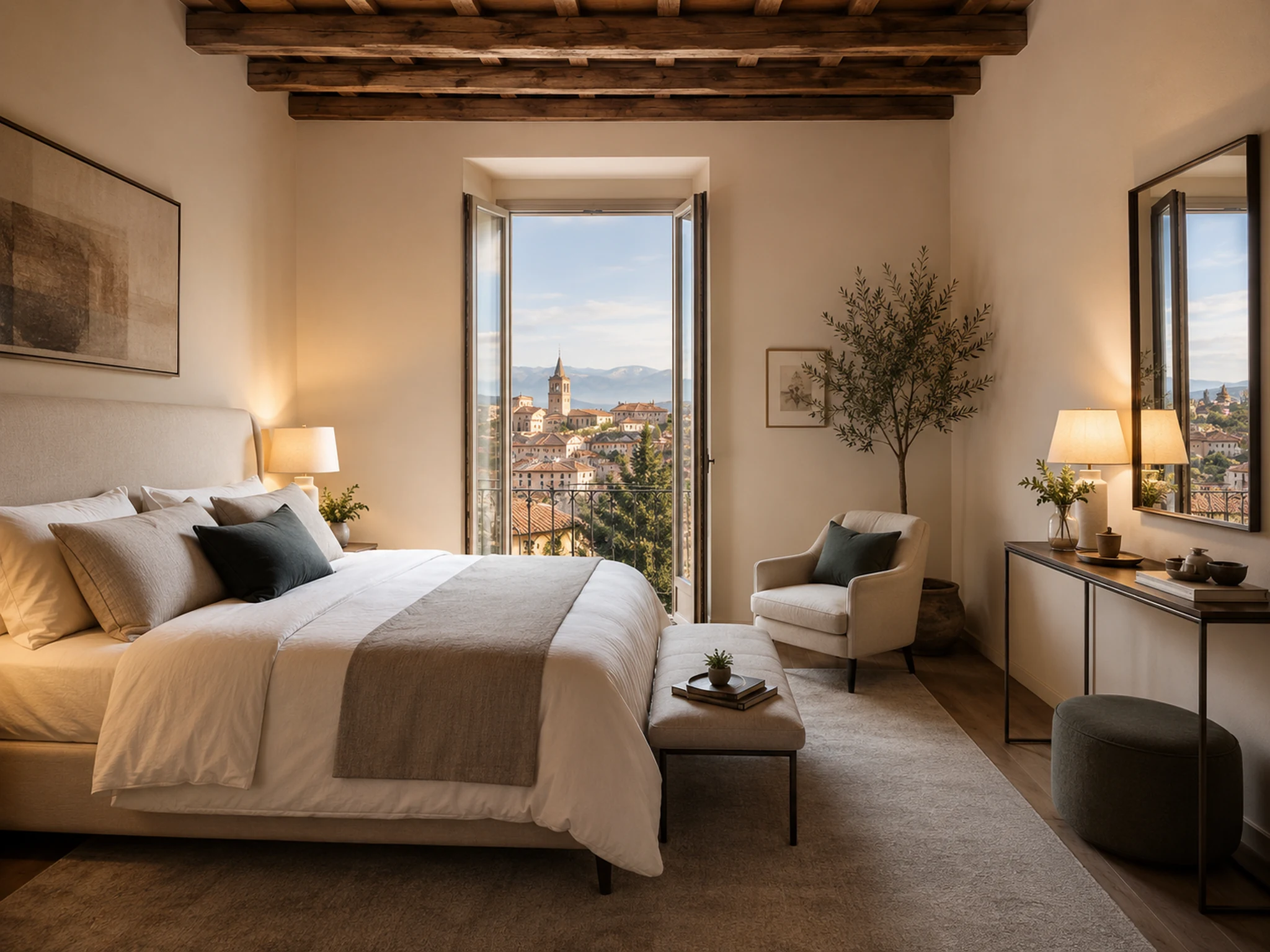 Renovated Italian apartment bedroom